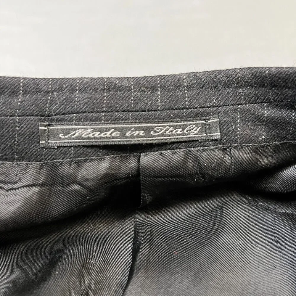 Gucci Tom Ford Blazer Mens Size 48R Black 100% Wool Pinstripe Notch Lapel